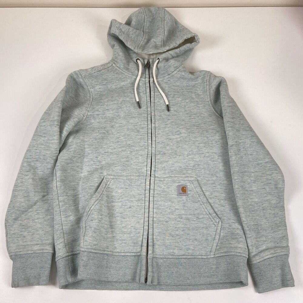Carhartt Women's Relaxed Fit Midweight Full Zip Hooded Sweatshirt Teal Small